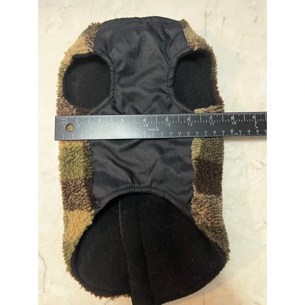 Zack & Zoey‎ Green Buffalo Plaid Sherpa Fleece Dog Vest Jacket Small